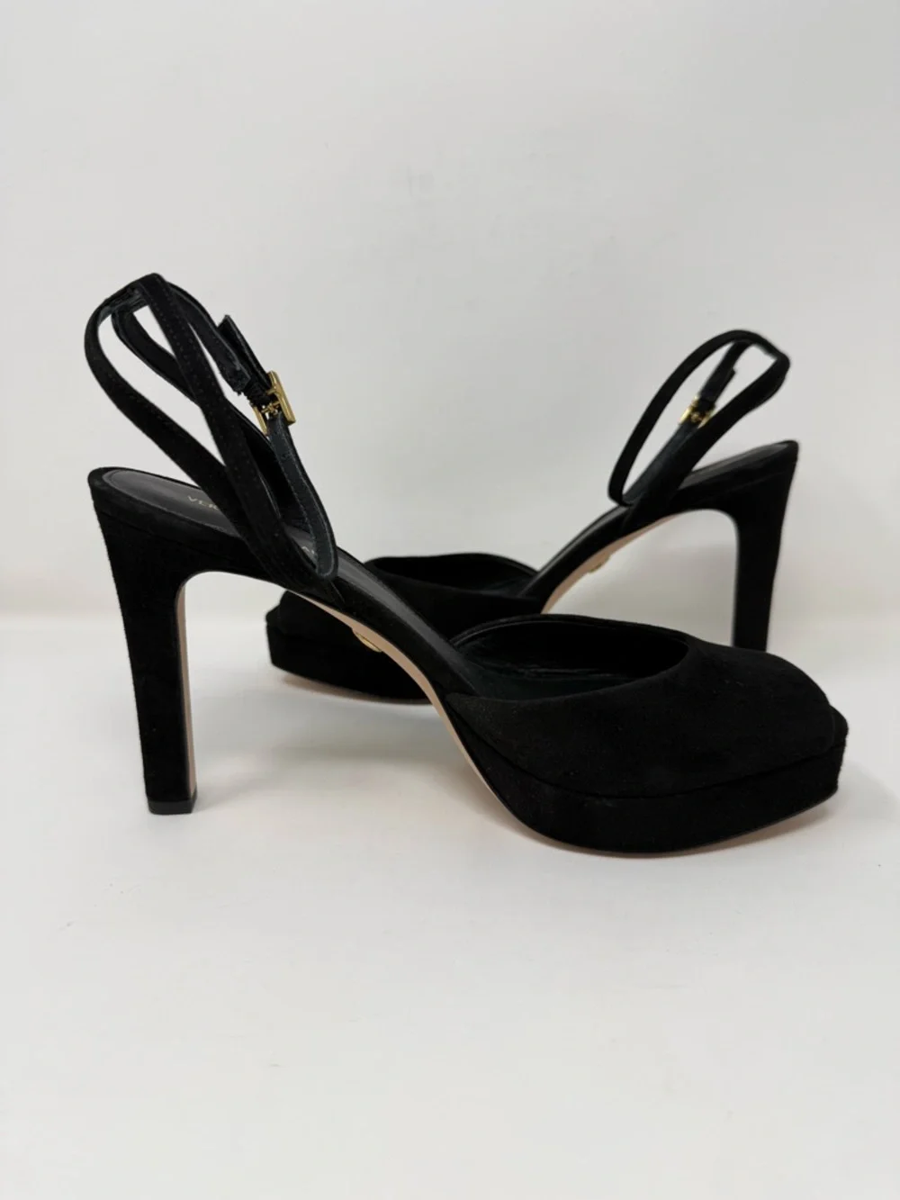 New Veronica Beard Brianne Sandals Black Suede Sz 9.5